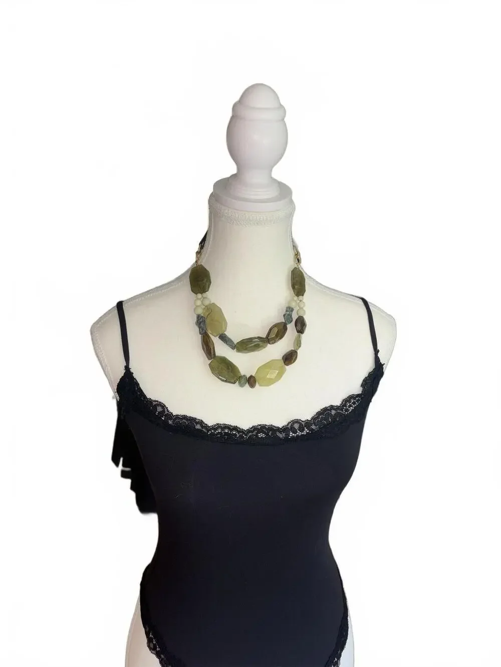 Vintage Multi-Stone Beaded Necklace with Earth Tone Gemstones